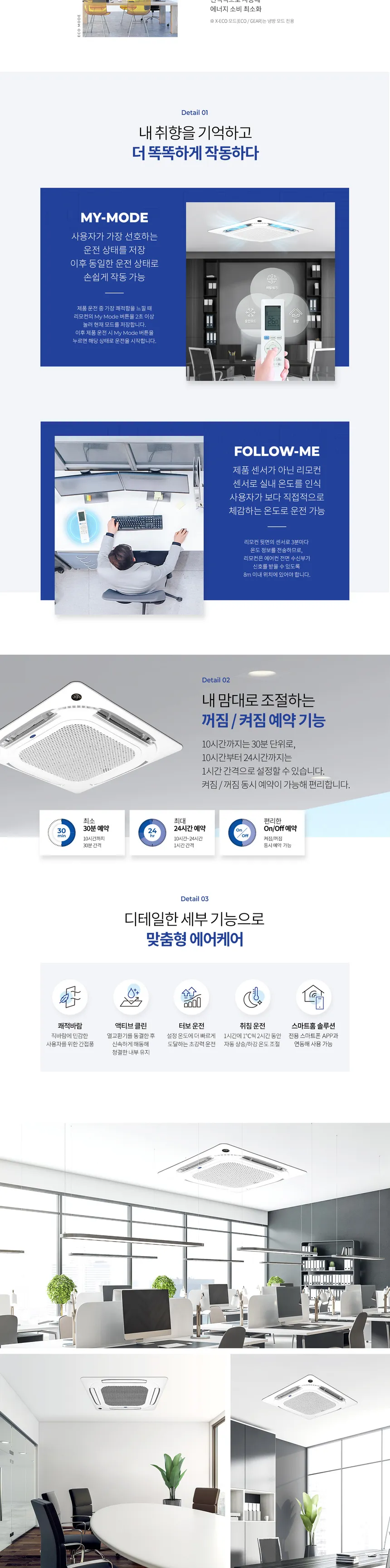 캐리어 클라윈드 4way 인버터 천장형 냉난방기 16평형 상세정보 2