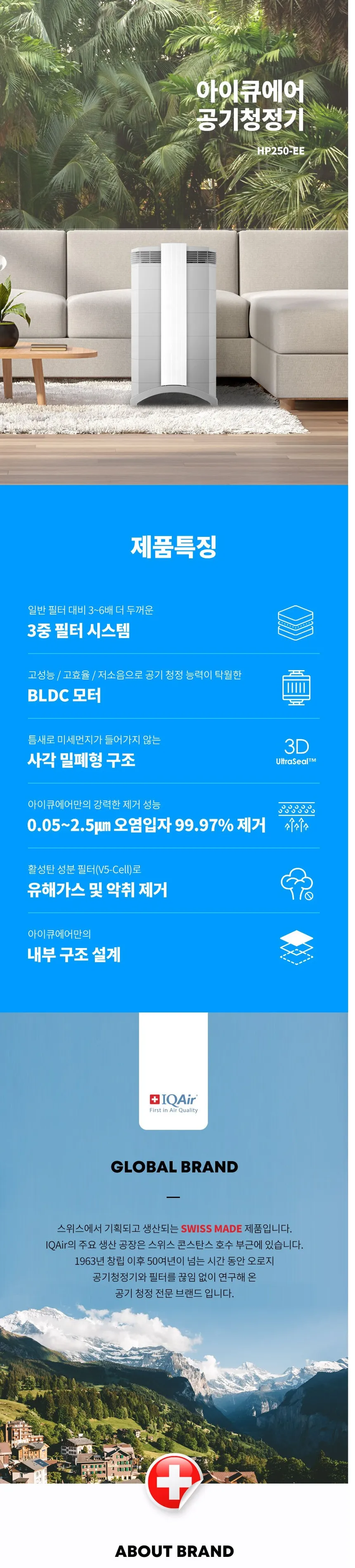 IQAir HealthPro 250 공기청정기 상세정보 1
