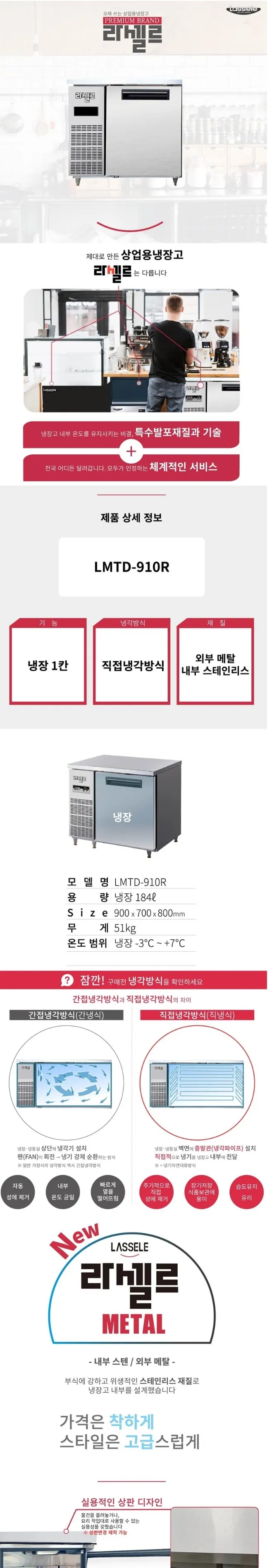 라셀르 직냉식 업소용 디지털 냉장고 184L (1도어/가로900) 상세정보 1