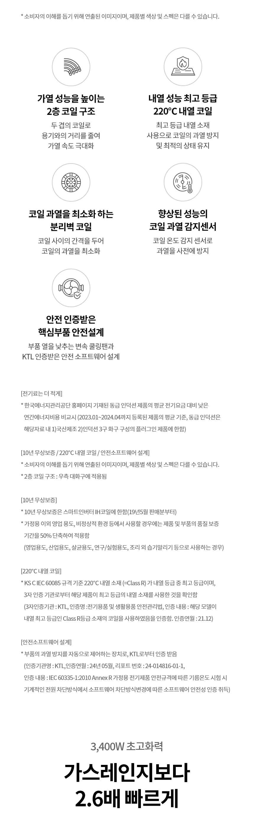 LG 디오스 인덕션 전기레인지 3구 (미라듀어 글라스) 상세정보 2