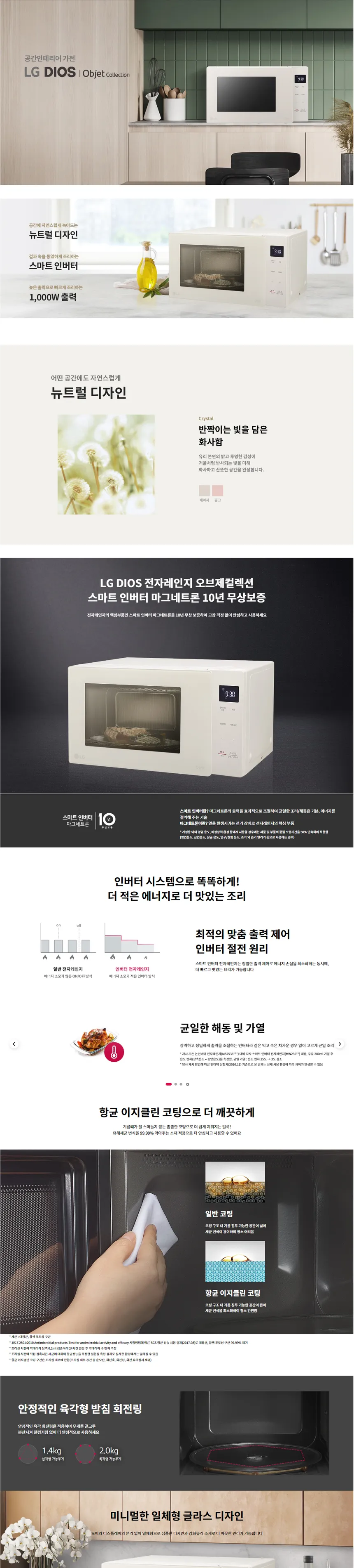 LG 디오스 오브제컬렉션 전자레인지 23L (베이지) 상세정보 1