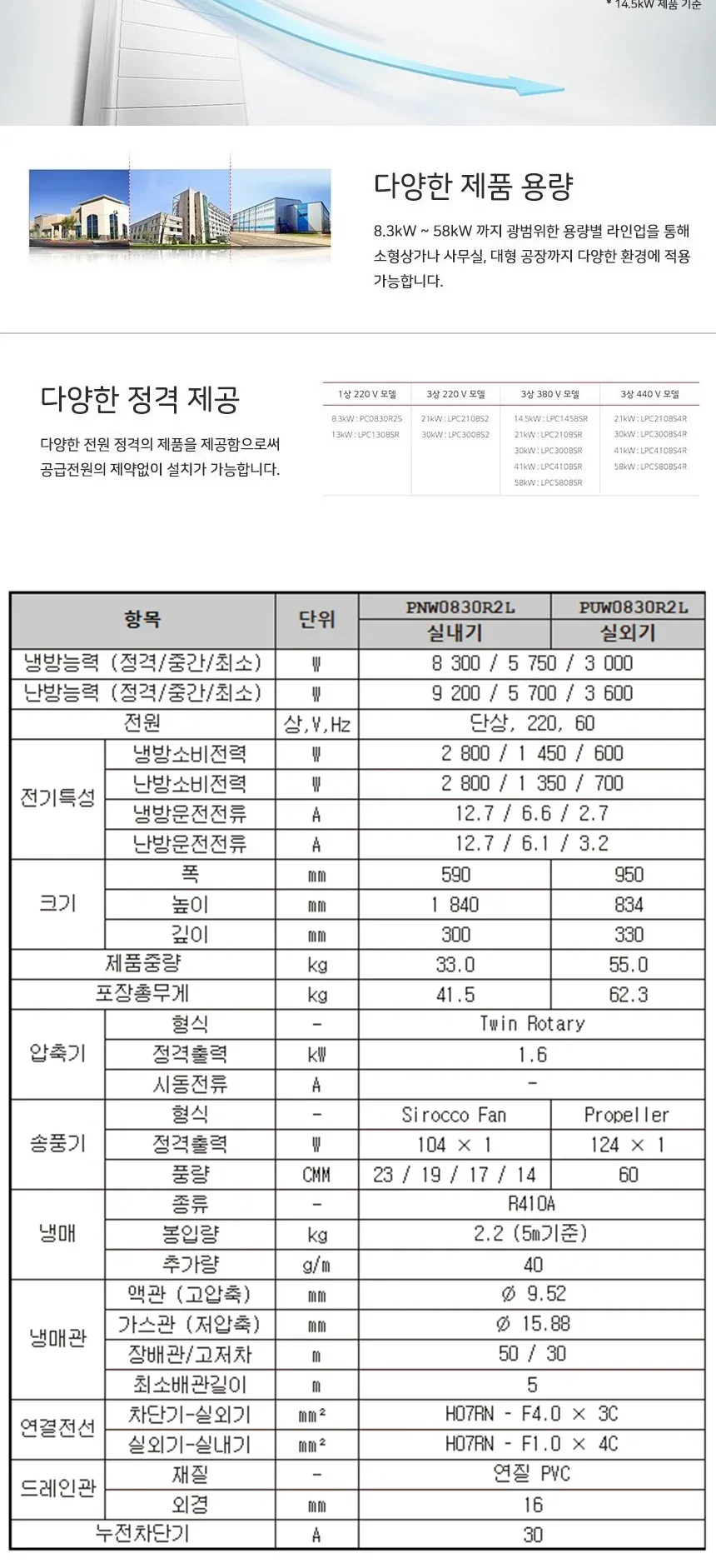LG 인버터 스탠드 냉난방기 23평형 (단상) 상세정보 2
