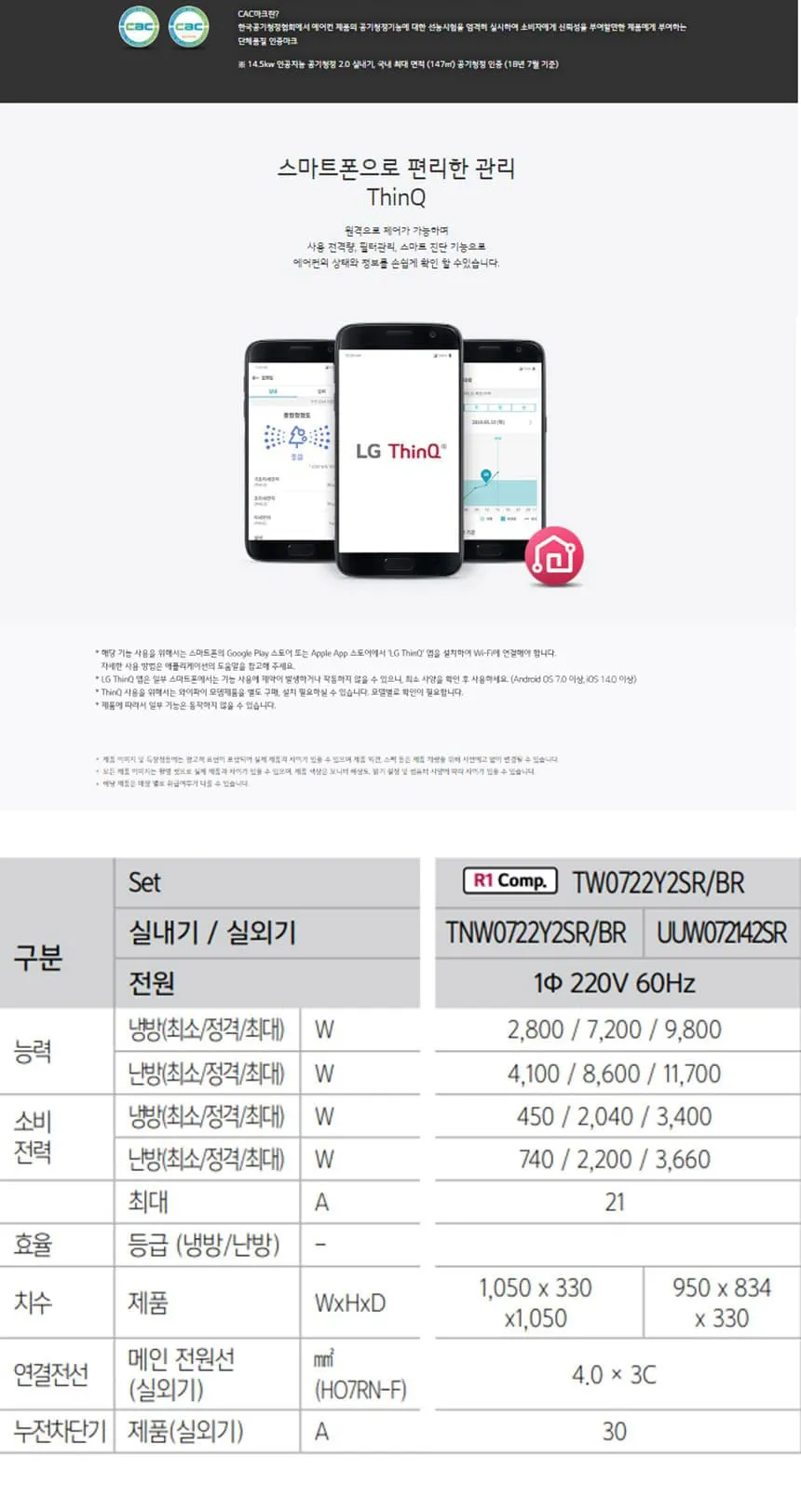 LG 천장형 원형 냉난방기 18평형 (단상) 상세정보 2