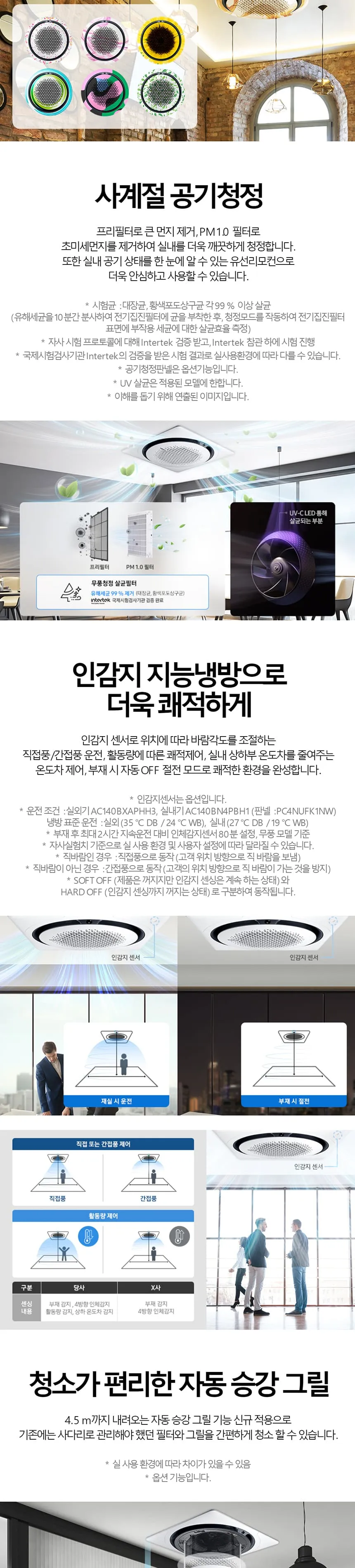 삼성 천장형 원형 360 냉난방기 15평형 (단상) 상세정보 2