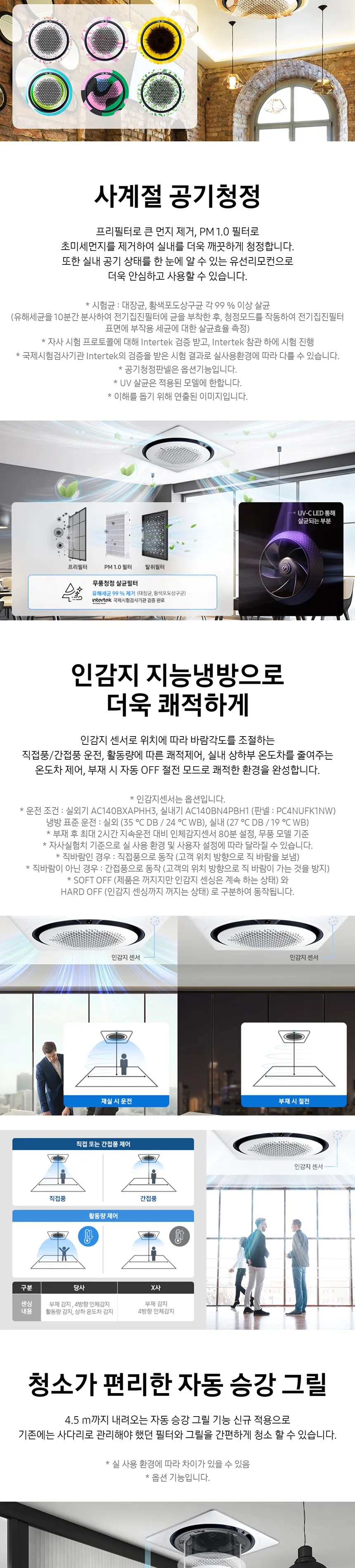 삼성 인버터 천장형 원형 냉난방기 40평형 (삼상) 상세정보 2