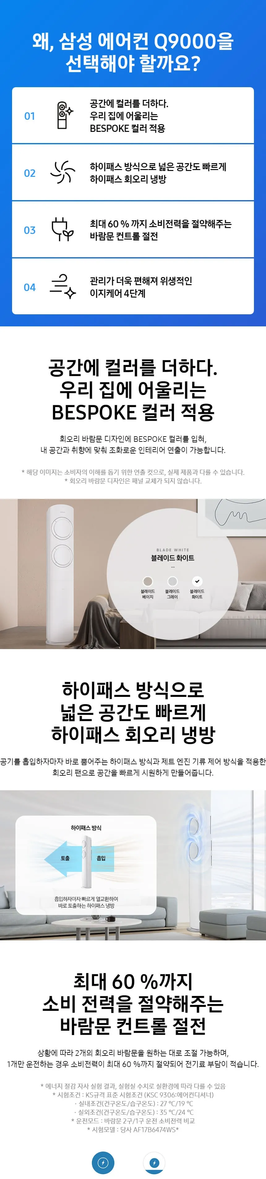 삼성 비스포크 Q9000 2in1 에어컨 19평+6평형 상세정보 1