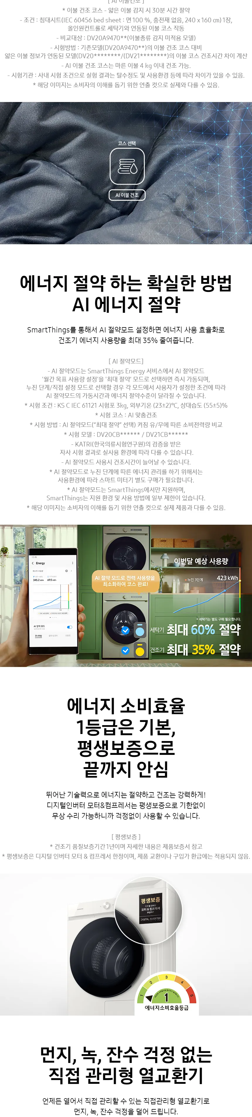 삼성 비스포크 그랑데 AI 건조기 20kg 상세정보 2