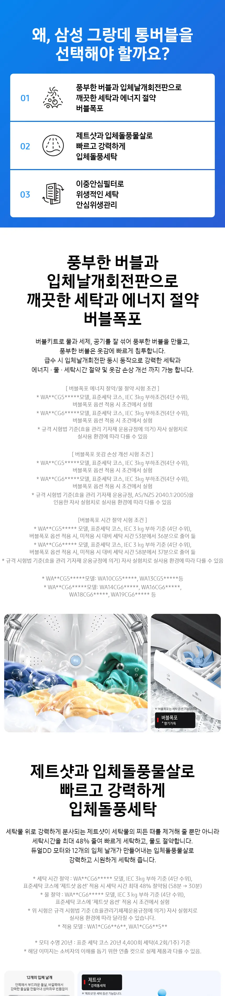 삼성 그랑데 통버블 세탁기 19kg (화이트) 상세정보 1