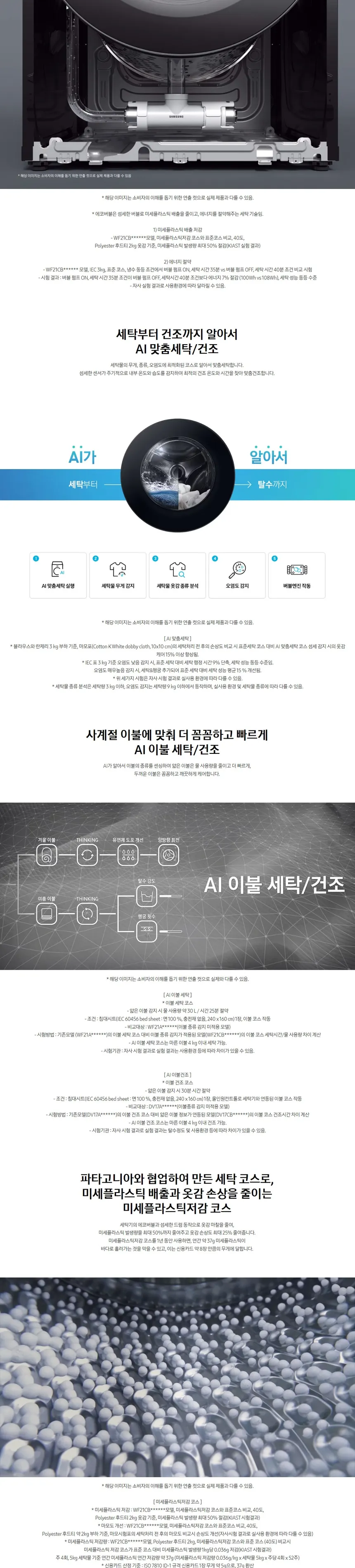 삼성 비스포크 AI 그랑데 원바디 세탁기 21kg+건조기 17kg (블랙) 상세정보 2