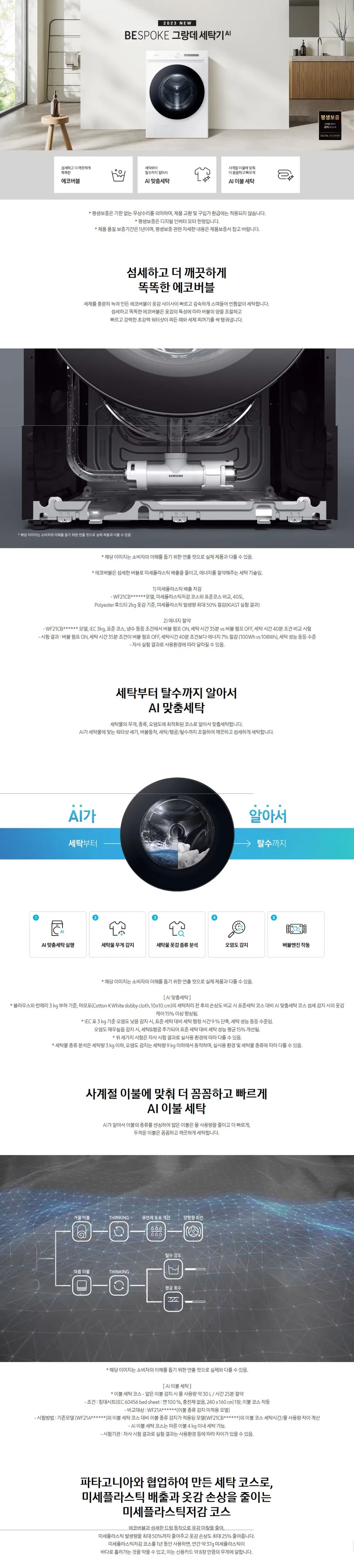 삼성 2023 비스포크 AI그랑데 세탁기 21kg (화이트) 상세정보 1