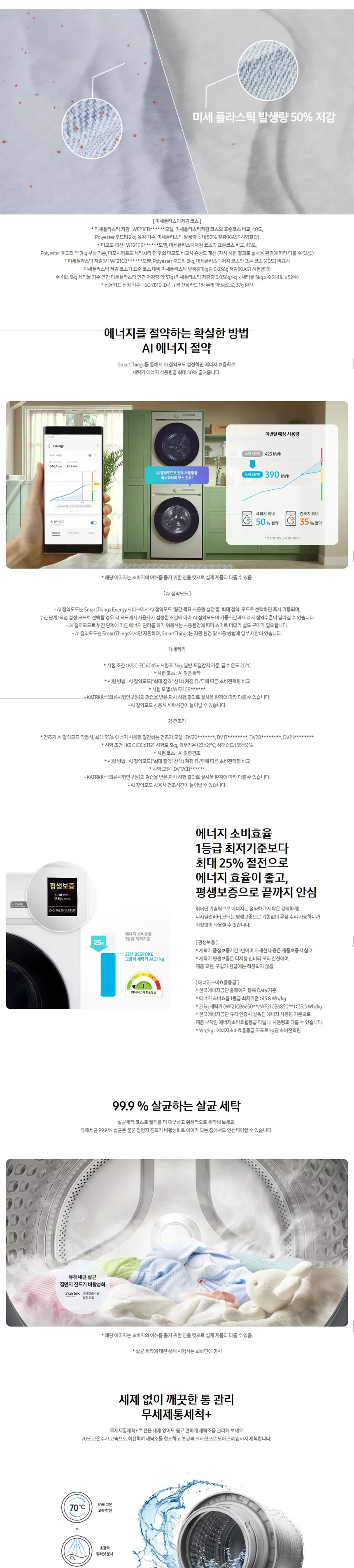 삼성 2023 비스포크 AI그랑데 세탁기 21kg (화이트) 상세정보 2