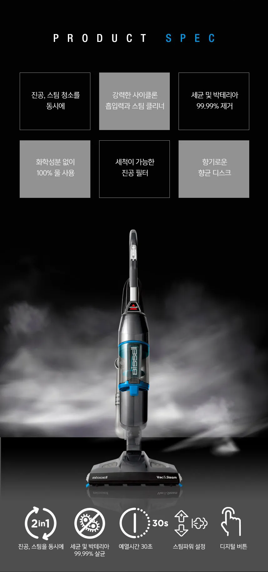 비쎌 살균 스팀 & 진공청소기 백 앤 스팀 상세정보 1